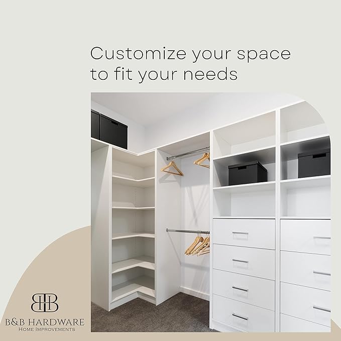 B&B HARDWARE Cabinet Shelves - Melamine 3/4'' Thick - Custom Organize Space with Stylish Cabinet Melamine Shelves Cut to Size - Perfect Solution for Home & Office - (13" Depth x 9 inches Length)