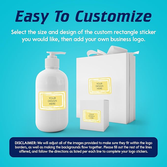 100 Custom Vinyl Stickers - Upload Your own Image, Text, Design, Logo - Personalized Logo Labels for Handmade, Packaging, Bottle, Jars, Candle, Brand Stickers (Lemon Swirls, 6x4)
