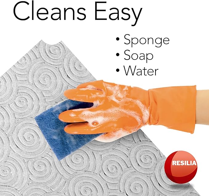 RESILIA Shelf Liner Set for Wire Shelving Units – 5 Pack, 14 Inches x 36 Inches, Clear Swirl Spiral Pattern, Anti-Slip, Heavy Duty, Made in The USA, for Kitchen, Bathroom, Garage Storage, Made in USA