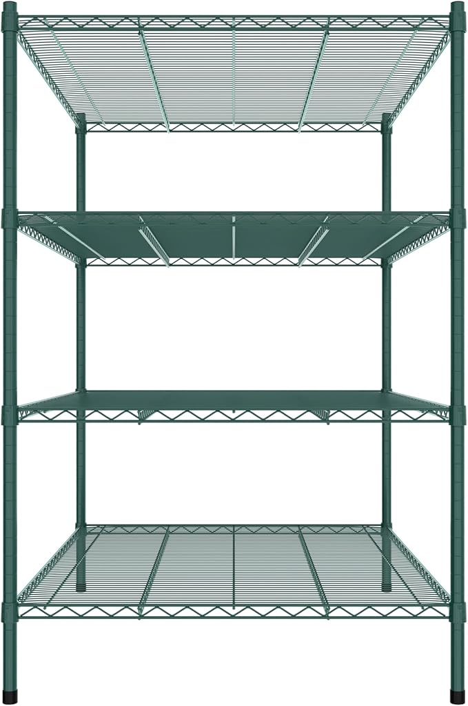 Commercial NSF Listed Green Epoxy Stationary Wire Shelving Kit 36" x 48" x 54", with 4 Shelves Perfect for Warehouse, Walk-in Refrigerator, Freezer, Grocery Store, Restaurant, Dishroom