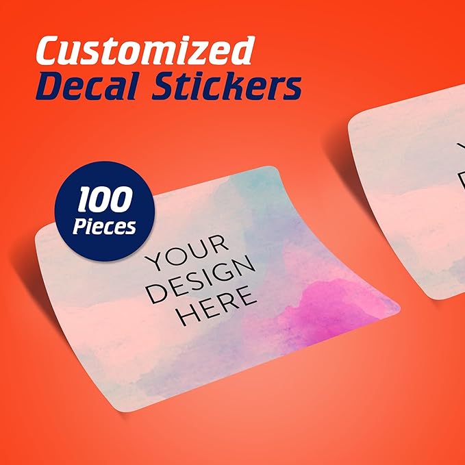 100 Custom Vinyl Stickers - Upload Your own Image, Text, Design, Logo - Personalized Logo Labels for Handmade, Packaging, Bottle, Jars, Candle, Brand Stickers (Rose, 6x4)