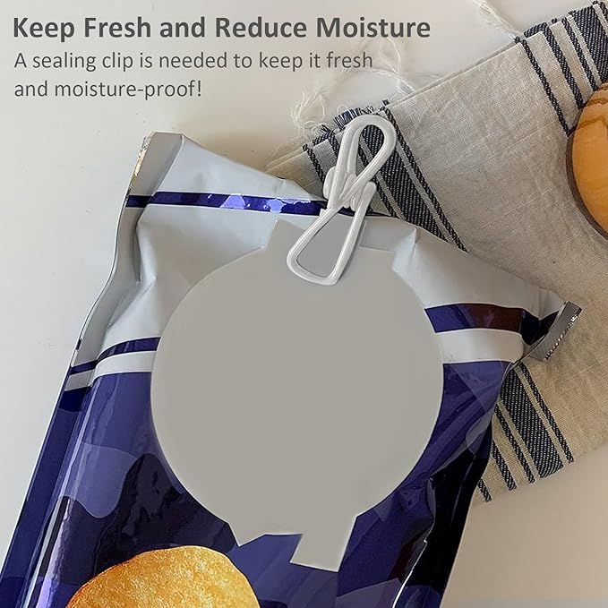 Multipurpose Metal Bag Clips - 2 Inch Colorful Sealer for Sealing Food, Paper Holder, Clothesline Clip for Laundry Hanging, Kitchen Bags (White, 36PCS)