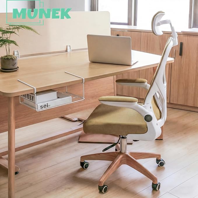 MUNEK Under Shelf Basket Storage 2 Pack White Space-Saving with Extra Layer Lightweight & Quick to Install Non-Slip16.1"D x 8.46"W