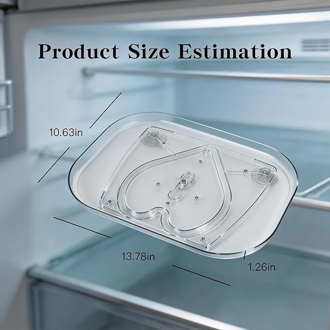 2 Pack Fridge Lazy Susan Organizer, 360° Rotating Refrigerator Lazy Susan Turntable, Clear Acrylic Fridge Organizer for Kitchen, Pantry, Countertop Storage