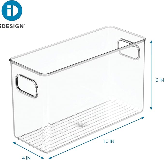 InterDesign Linus Plastic Countertop, Closet, and Vanity Organizer, Storage Bin for Bathroom, Bedroom, Office, Craft Room, Kitchen, Small