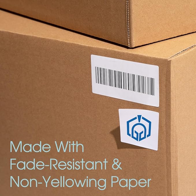 1.75" X 0.5" Matte White Printable Labels for Inkjet and Laser Printers - 250 Sheets, 20000 Custom Stickers for Return Address Labels, Price Tags, File Folders - Spartan Industrial Template R002