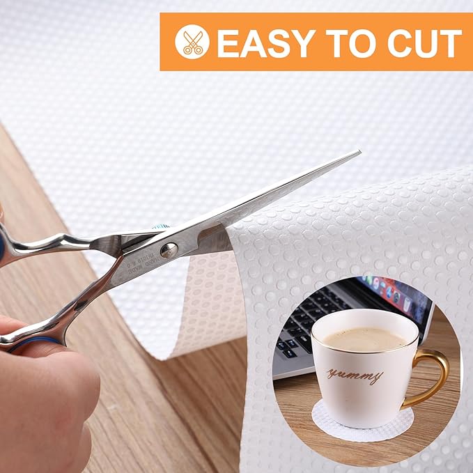 FLPMIX Shelf Liner 30 inch Wide - Large Waterproof Under Sink Mat 30 X 240 Inch White - Easy to Cut Cabinets Liners for Kitchens Cupboard Drawer