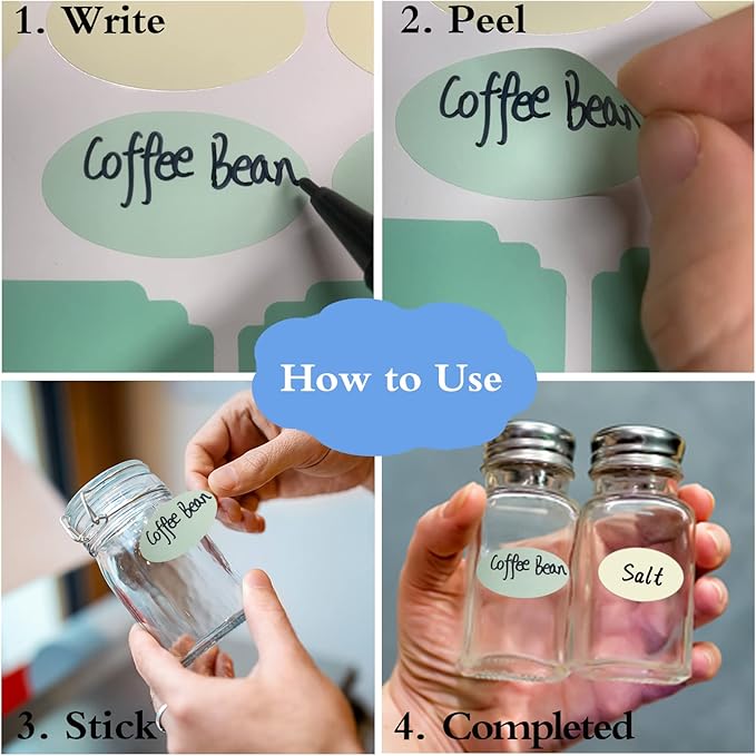 Removable Label Stickers for Jars, Self-Adhesive Chalkboard Labels Waterproof Reusable Write-On Kitchen Pantry Stickers with 2 Markers for Storage Bin, Spice Jar, Food Container, 120Pcs