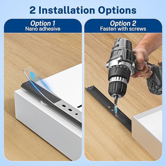 2 Pack Pull Out Cabinet Organizer Expandable Width(12.2"-20.47") & 21"Deep, Insputer Slide Out Drawers for Kitchen, Pantry with Magnetic Panel, Upgrade 3 Slide Rails, No Drill Adhesive Roll Out Shelf