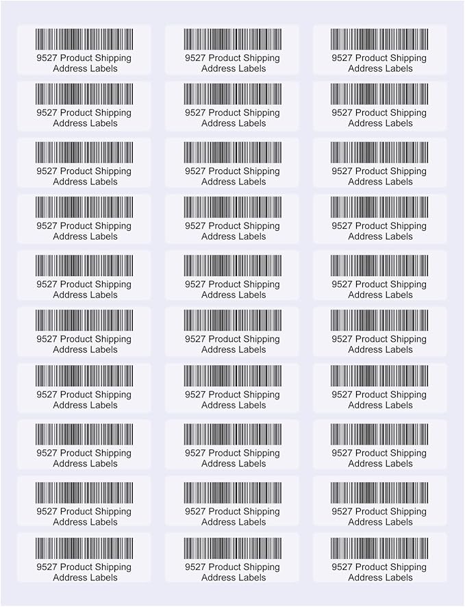 9527 Product 30 up 1 x 2-5/8 Sticker Labels Shipping Address Labels 2000 Sheets SKU Labels for Laser/Ink Jet Printer,Total 60000 Labels