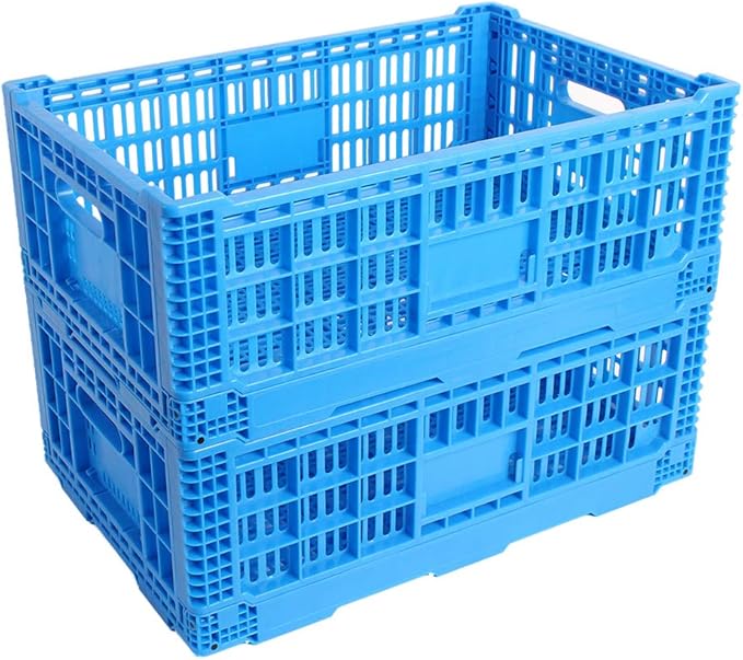 QTJH Collapsible Storage Bin/Containe，43 Liter Transfer box,crate Transit storage of various items (23.6" L x 15.7" W x 7.1" H-two)