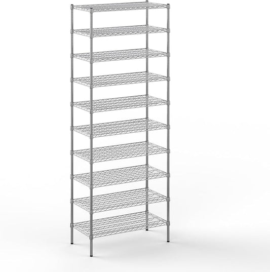 18" Deep x 36" Wide x 96" Height Wire Shelving Kit | 10-Tier | NSF Commercial Storage Rack Unit