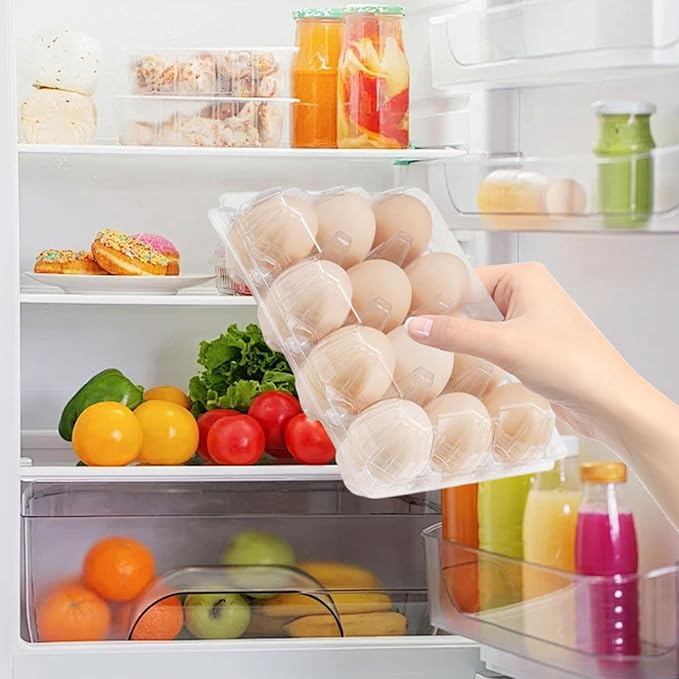Haploon 120 Pcs Plastic Egg Cartons 3x4 Grids 12 Count Clear Empty Egg Cartons Cheap Bulk, Reusable Egg Holder Trays for Refrigerator Storage, Chicken Farm, Farmers Markets Display