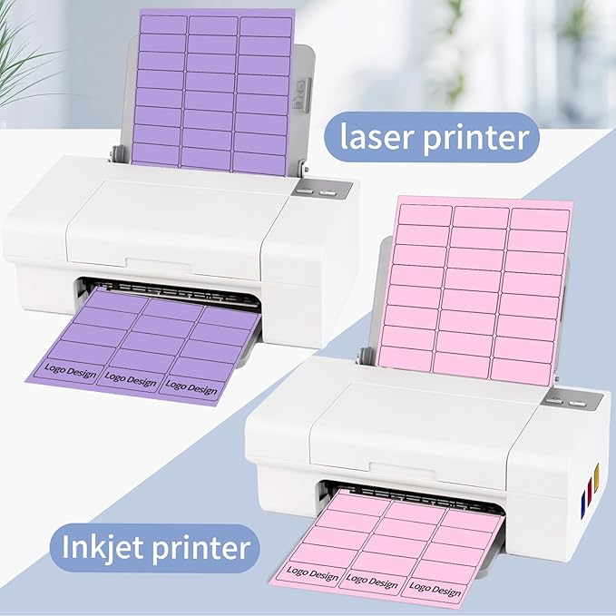 YEGAWEN - 8-1/2 x 11 Neon Color High Light Labels for Laser & Inkjet Printer, Strong Adhesive (Orange, 1" x 2-5/8" - 30 Per Page | 600 Labels)
