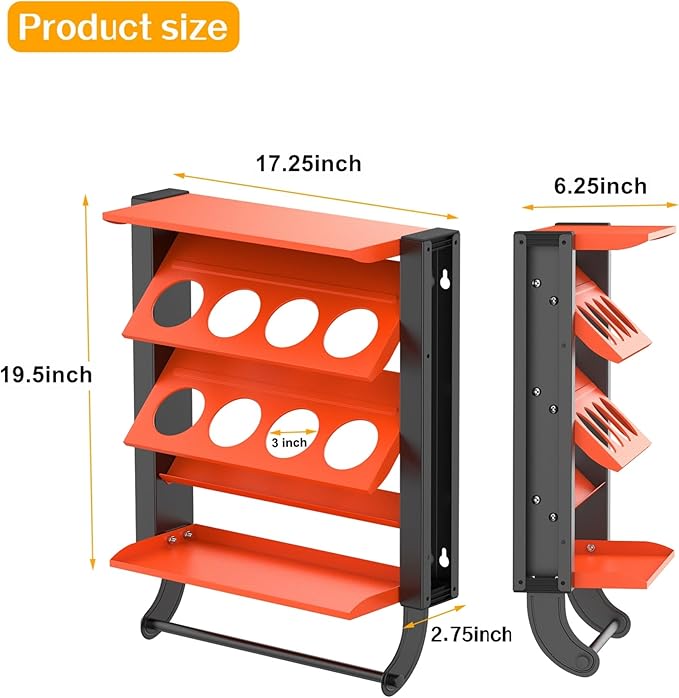 TORACK Spray Paint Can Holder Wall Mount, Heavy Duty Metal Spray Can Holder for Garage, Paint Can Storage Rack for Shop, Holds Up to 100 lbs(Pack of 2)