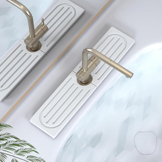 Kitchen Faucet Mat, Quick Drying Diatomite Sink Faucet Mat Splash Guard for Kitchen, Water Absorbing Stone Tray for Sink, Absorbent Stone Drying Tray for Bathroom Counter