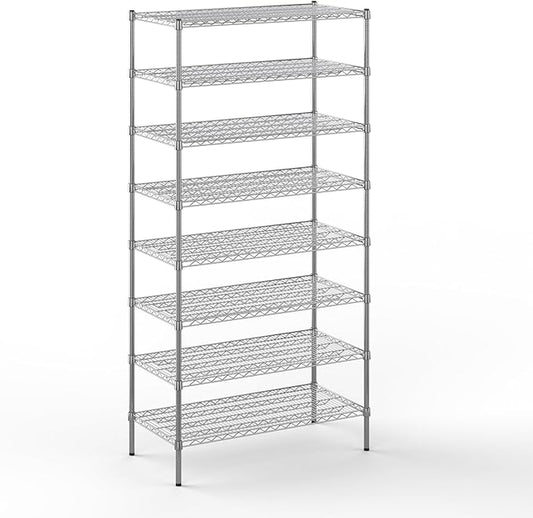 21" Deep x 42" Wide x 86" Height Wire Shelving Kit | 8-Tier | NSF Commercial Storage Rack Unit