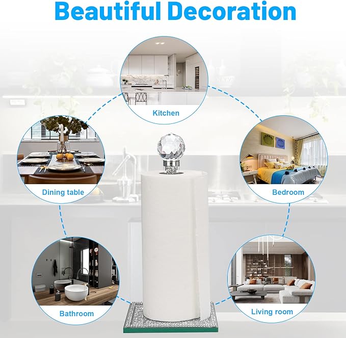 Crystal Paper Towel Holder Countertop Bling Silver Paper Towel Holder Stand