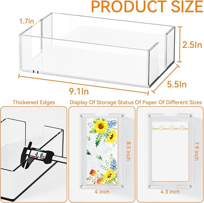 Acrylic Bathroom Napkin Holder,Clear Guest Towel Holder Tray For Bathroom,Waterproof Splashing Vertical Disposable Paper Hand Towel Holder,Modern Dining Table Napkin Tray for Home,Hotel,Office,Kitchen