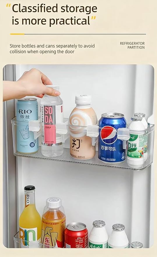 20pcs Refrigerator Organizer Bins, Adjustable Fridge Drawer Dividers, Expandable Plastic Shelf Separators for Freezer, Cabinet, Pantry, Kitchen Storage & Organization,Adjustable Fridge Drawer Dividers