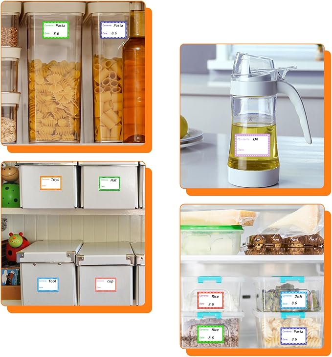 PEOVLVN Freezer Labels to Write On, Removable Freezer Tape 25x40mm Food Labels Stickers Waterproof Oil Resistant Date Label for Food Containers Jars Canning Storage Bins Kitchen Supplies(1000PCS)