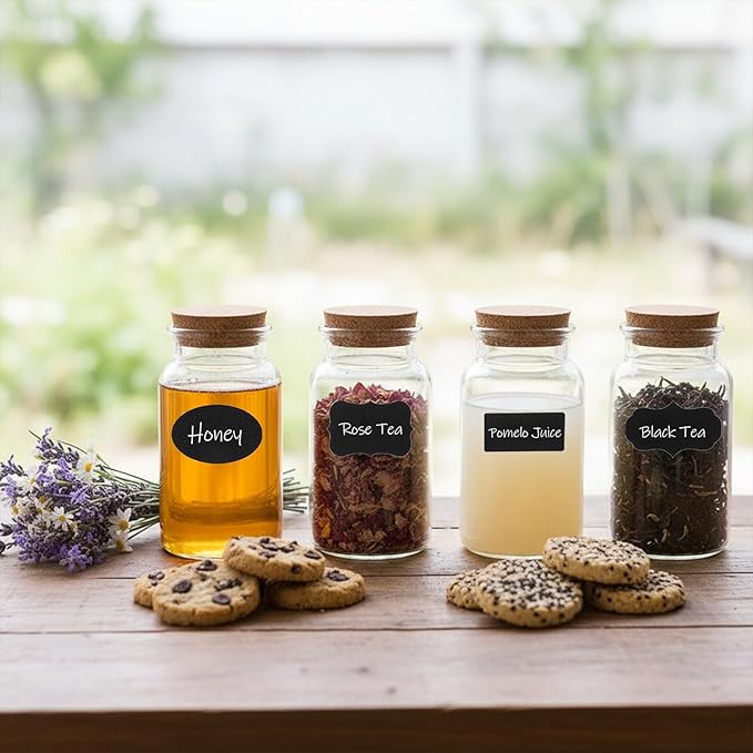 372Pcs Labels for Jars, Chalkboard Labels with 2 Chalk Marker, Waterproof Reusable Chalk Sticker Label for Containers Storage Jars, Bottles Organize Your Home & Kitchen