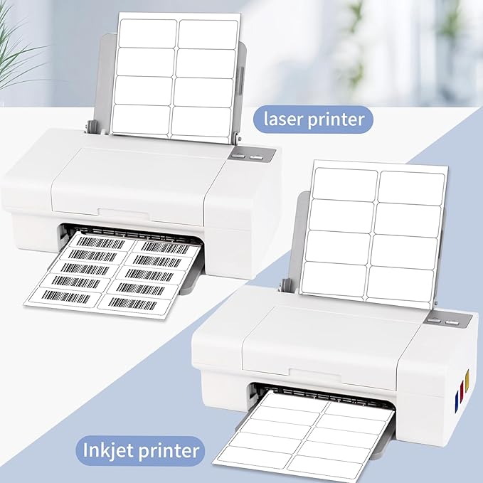YEGAWEN Shipping Labels Stickers, 2"×4" Printable Mailing Label for Laser/Inkjet Printing- Matte White, Permanent Adhesive Labels Stickers