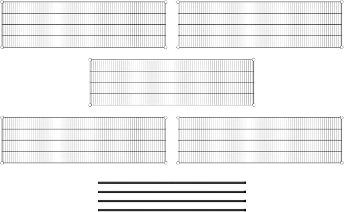 Commercial NSF Listed Black Epoxy Stationary Wire Shelving Kit 21" x 72" x 64", with 5 Shelves Perfect for Warehouse, Walk-in Refrigerator, Freezer, Grocery Store, Restaurant, Dishroom