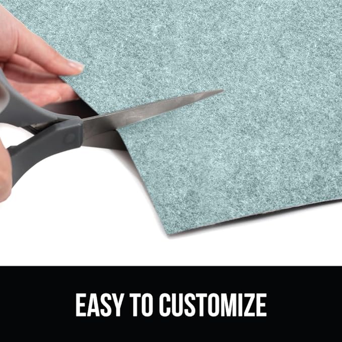 GORILLA GRIP LeakGuard Non-Adhesive Under Sink Mat for Kitchen Cabinet, 24x60, Waterproof Quick Dry Shelf Liner, Durable Absorbent Felt Mats for Bathroom Sinks, Cabinets, Dresser, Easy Trim, Spa Blue