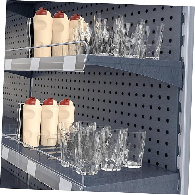 10pcs Commodity Divider Plastic Storage Shelves Clear Shelf Retail Holders L- Shaped Side Divider Shelf for Fridge Bookshelf Acrylic