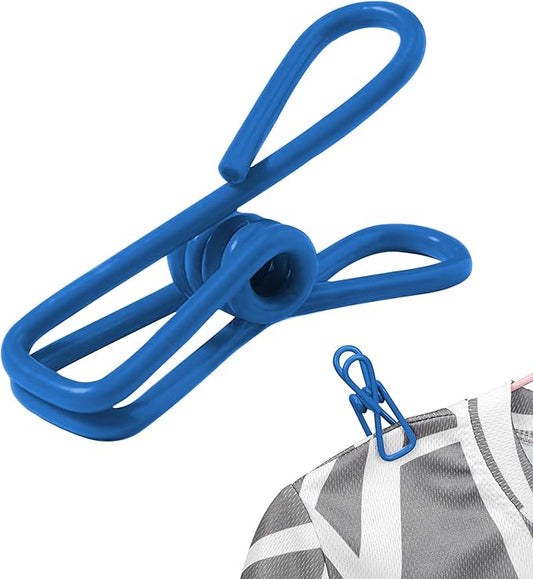Multipurpose Metal Bag Clips - 2 Inch Colorful Sealer for Sealing Food, Paper Holder, Clothesline Clip for Laundry Hanging, Kitchen Bags (Blue, 10PCS)