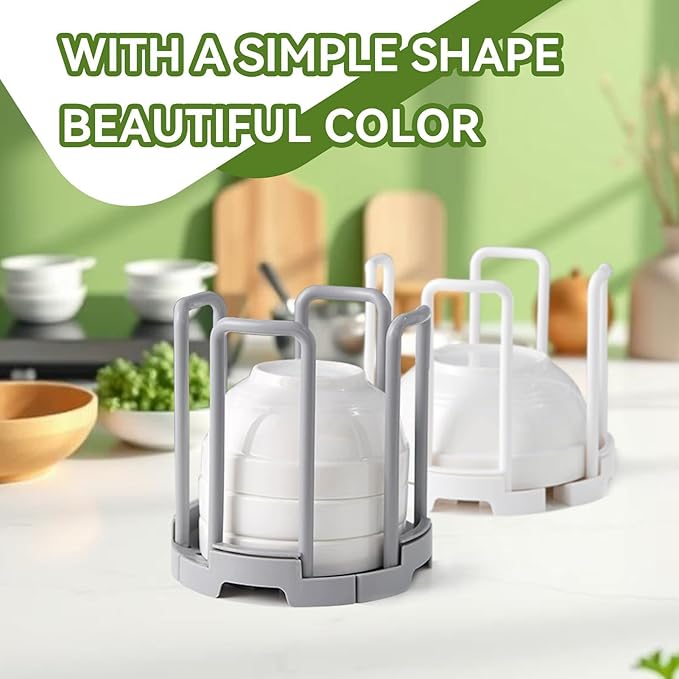 Collapsible Dish Drying Rack, 2PCS Plate Organizer for Cabinet Space Saver Bowl Organizer Small Plate Stand for Display, Kitchen Drawer, Countertop, Cabinet, Shelf, Cupboard