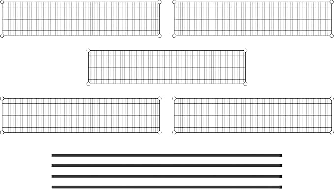 Commercial NSF Listed Black Epoxy Stationary Wire Shelving Kit 14" x 60" x 86", with 5 Shelves Perfect for Warehouse, Walk-in Refrigerator, Freezer, Grocery Store, Restaurant, Dishroom