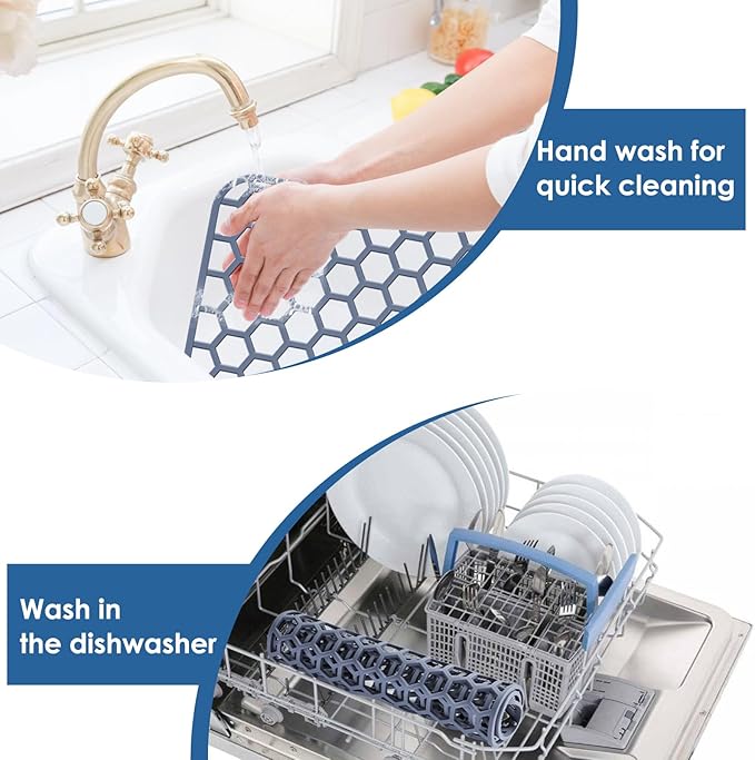 Bestjing Silicone Sink Protector for Kitchen Sink - 18.3''x12.5'' Kitchen Grid Accessory, Non-slip Heat Resistant Grid Dry Mat for Bottom of Porcelain Stainless Steel, Dishwasher Safe