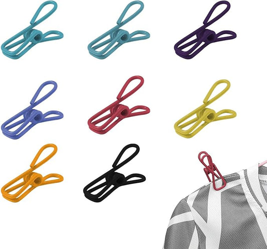 Multipurpose Metal Bag Clips - 2 Inch Colorful Sealer for Sealing Food, Paper Holder, Clothesline Clip for Laundry Hanging, Kitchen Bags (Colorful, 36PCS)