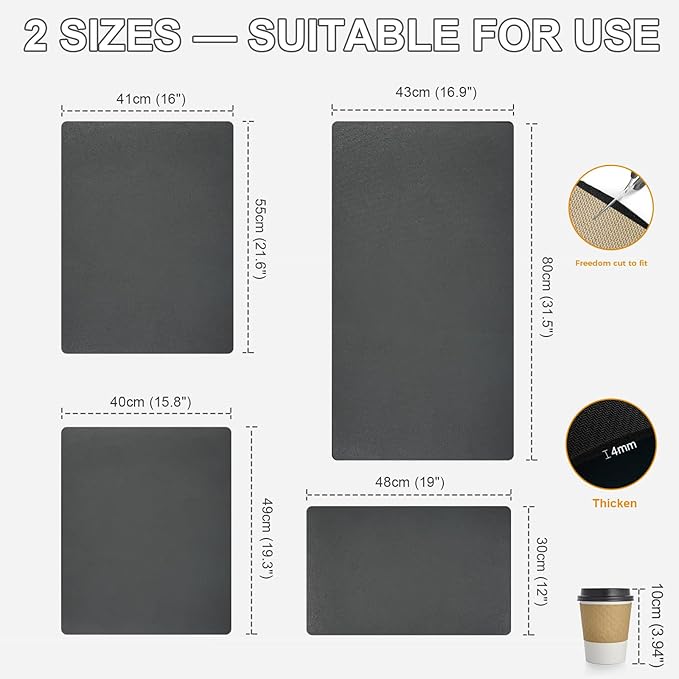 Dish Drying Mat & Coffee Mat for Kitchen Counter, Absorbent Microfiber Waterproof Mat with Non-Slip Backing, Multi-Size Multi-Color Options, Sink and Coffee Bar Accessories