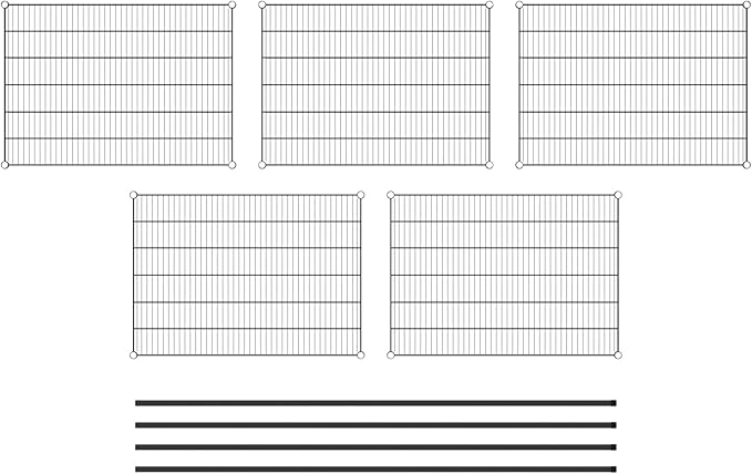 Commercial NSF Listed Black Epoxy Stationary Wire Shelving Kit 30" x 42" x 86", with 5 Shelves Perfect for Warehouse, Walk-in Refrigerator, Freezer, Grocery Store, Restaurant, Dishroom