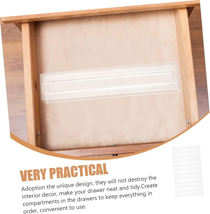 4pcs Dividers for Household Organization Diy Plastic Storage Separators for Kitchen Bedroom Office Sturdy Transparent Drawer Partition System