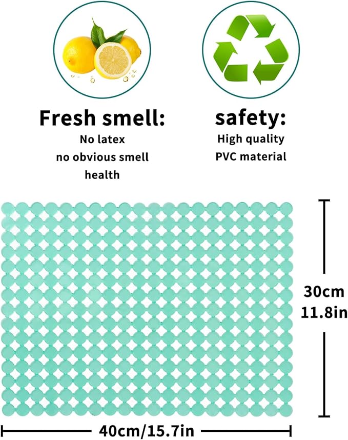 Qulable 2Pack Kitchen Sink Mat for Stainless Steel/Ceramic Sinks, PVC Eco-friendly Protectors for Bottom of Kitchen Sink, Adjustable, Fast Draining, Dots Design, 11.8x15.7 (Light Green)