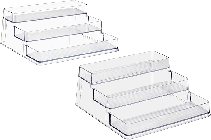 Sorbus Premium 3-Tier Spice Rack Organizer - Acrylic Spice Organization for Cabinet, Multipurpose Shelf - Durable Spice Organizer for Kitchen, Pantry, Room, Office & Countertop - 2 Pack