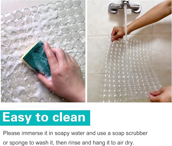 Coopay 2 Pack Kitchen Sink Mat Plastic Protect Mat PVC Eco-Friendly Kitchen Adjustable Stainless Steel/Porcelain Dish Drying Pad Protector for Bottom of Sink, 15 x 11 Inches (Clear)