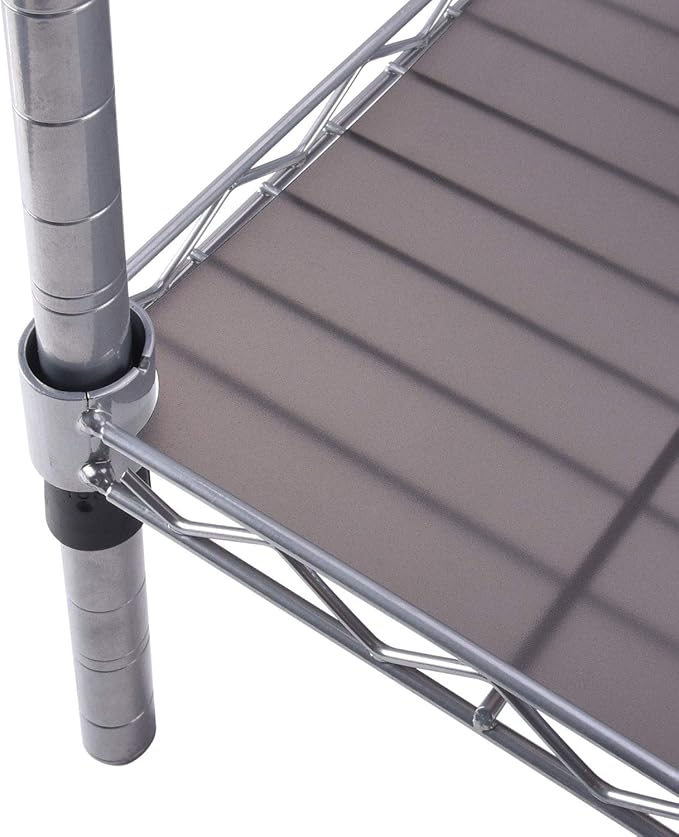 Slendor Wire Shelf Liner 16" x 36" Value Pack of 5 Flat Heavy Duty Waterproof Non-Adhesive Industrial Strength Plastic Mats for Tier Shelving Unit, Gray