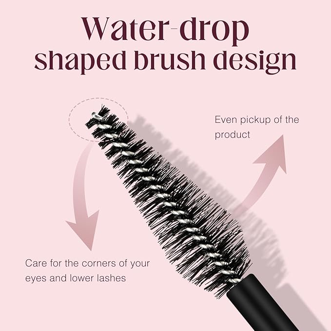 3 Pcs Unidollss Tubing Mascara and Blush Stick Set, Volume and Length Black Mascara Lengthening Long Lasting All Day, Washable Voluminous Tubing with a Random Accessory Included(02,05)