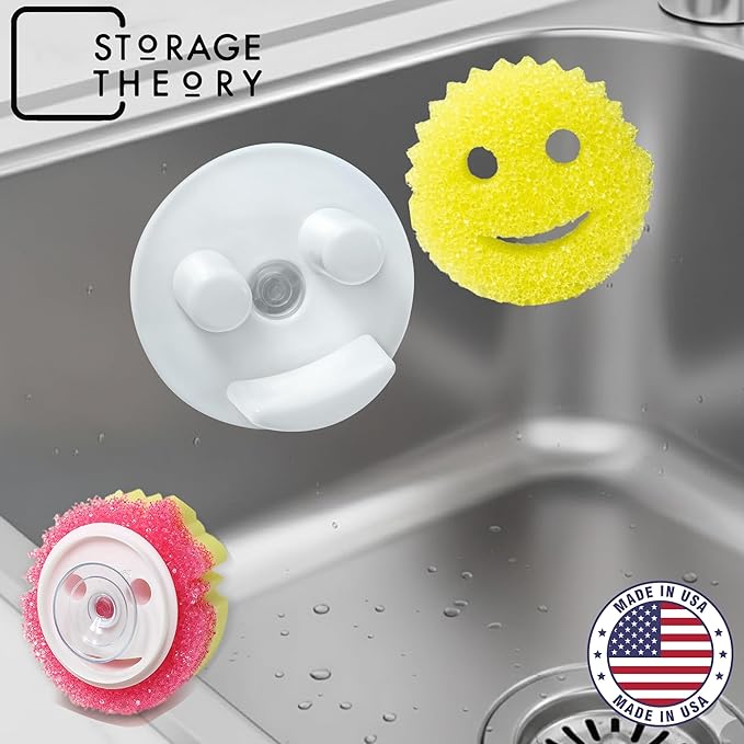 Scrub Daddy Sponge Holder - Stop Soggy Sponges, Daddy Caddy with Suction Cup for Kitchen Sink, Bathroom - Compatible Scrub Mommy Holder by BeraTek - White, 1-Pack