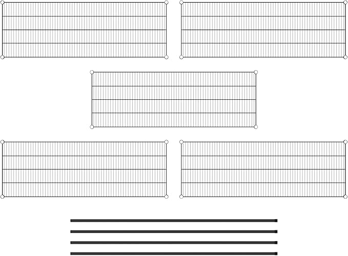 Commercial NSF Listed Black Epoxy Stationary Wire Shelving Kit 21" x 60" x 74", with 5 Shelves Perfect for Warehouse, Walk-in Refrigerator, Freezer, Grocery Store, Restaurant, Dishroom