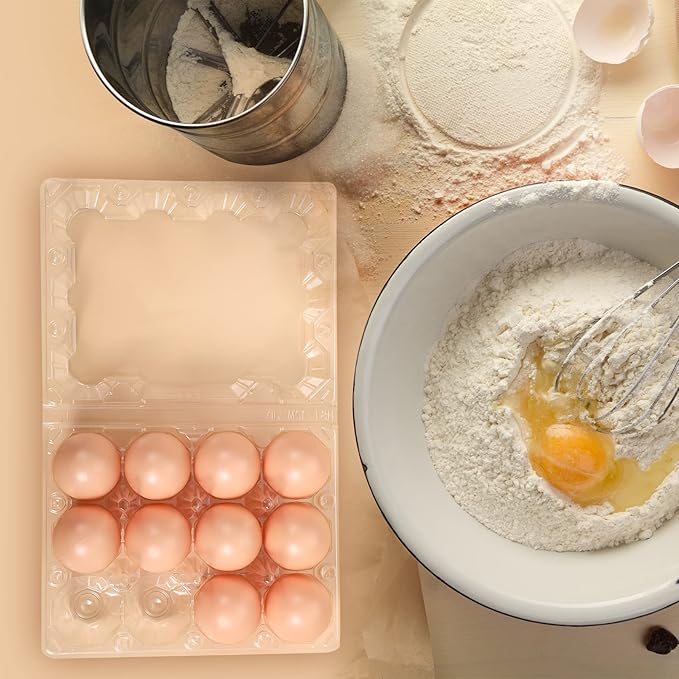 Zubebe 400 Pcs Plastic Egg Cartons Clear Egg Cartons Bulk Blank Tray for Chicken Farm Business Market Home Refrigerator Storage