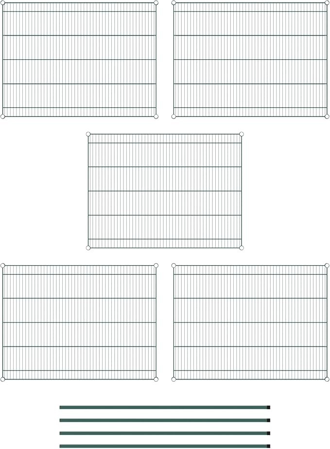 Commercial NSF Listed Green Epoxy Stationary Wire Shelving Kit 36" x 48" x 64", with 5 Shelves Perfect for Warehouse, Walk-in Refrigerator, Freezer, Grocery Store, Restaurant, Dishroom
