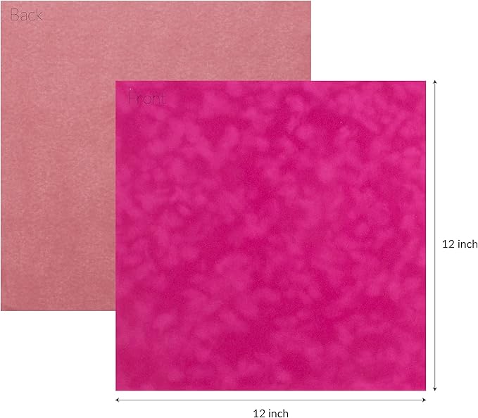 S.E.I Raspberry Velvet Paper, Felt Fabric For Drawer and Jewelry Box Liner, 12" x 12" - 12 Sheets