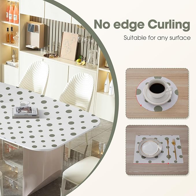 ALIUNI Drawer and Shelf Liner, Non-Slip Kitchen Cabinet Liners Non-Adhesive Thick Strong Grip Waterproof Washable Mats Protect Dresser Shelves Cupboard Bathroom Cabinets, Polka Dot, 12 in X 10 FT