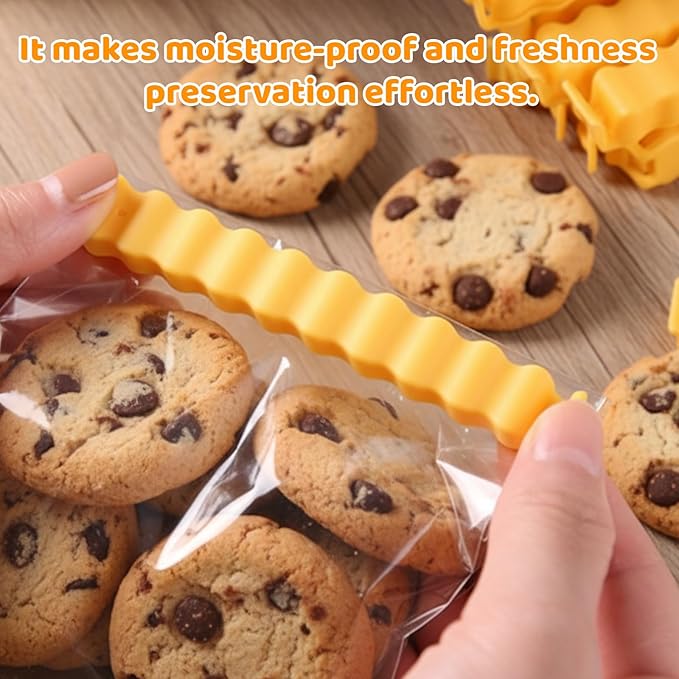 Magnetic Chip Clips, Fun Chip Clips for Kitchen Organization, Potato Chip Bag Clips with Magnetic Backing, Funny and Cute Food Bag Clips for Snacks Storage, Set of 12